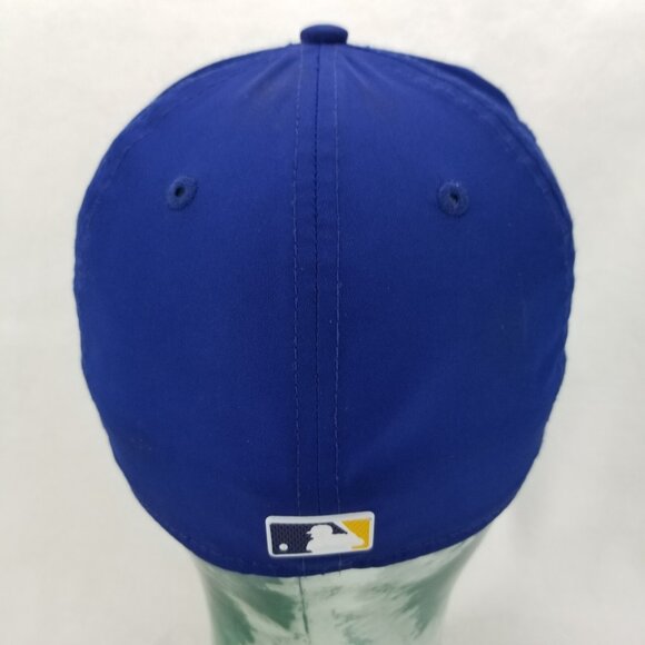 ✅New Era 59FIFTY Milwaukee Brewers Yellow Blue Authentic Baseball Hat Size 6 7/8 - Picture 8 of 9